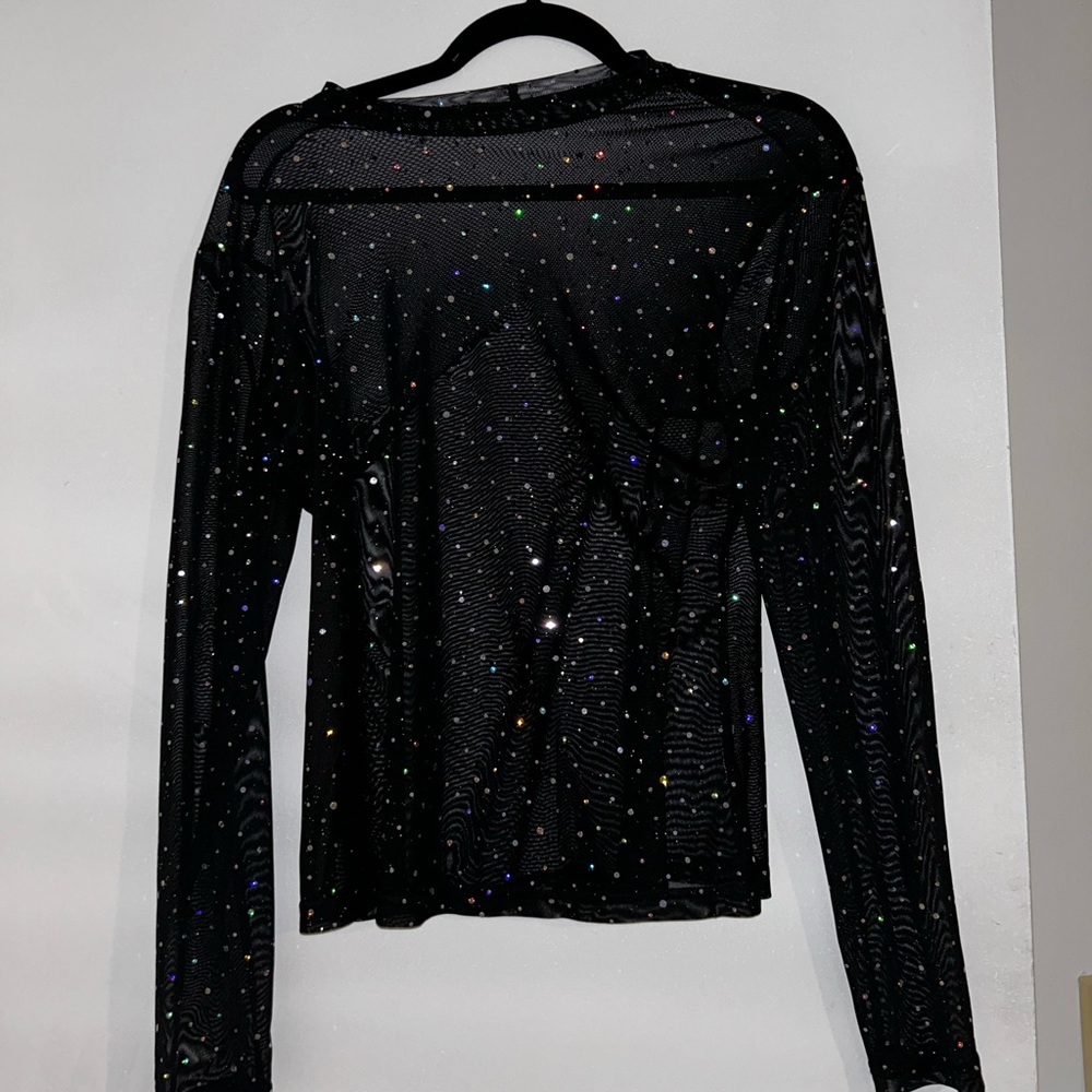 Sheer Mesh Glitter Longsleeve